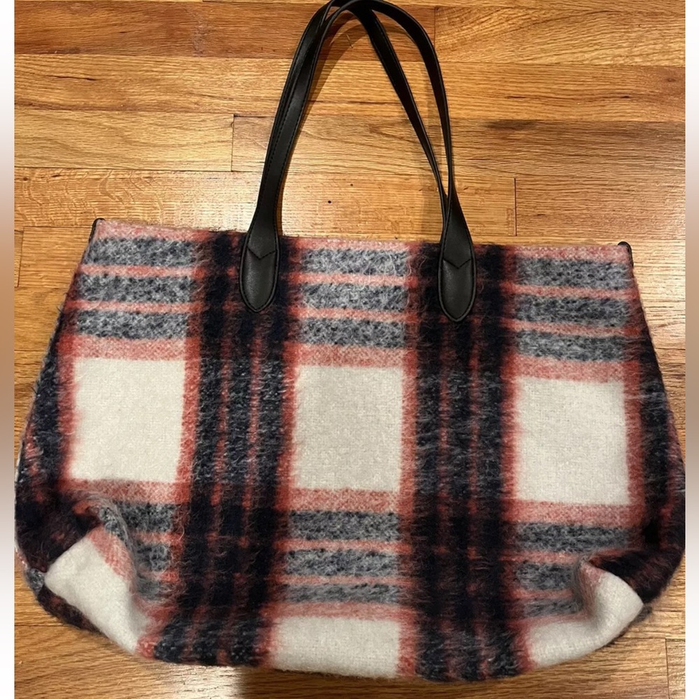 Urban Outfitters Wool Everyday Tote Bag Plaid